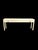 Vintage Extra Long Post Modern Parson Leg Parchment Faux Goat Skin Off White 2 Drawer Console Table by Trouvailles For Sale - Image 10 of 17