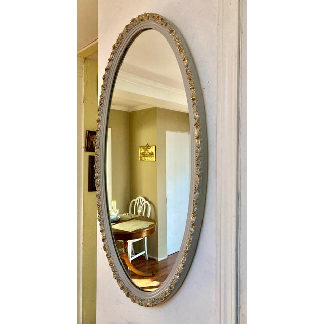 Oval Mantle Mirror Entry Hall Sideboard . Beautiful Finely Detailed Vintage Mirror. Perfect Accent Piece for any Room....