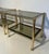 1970s Pair of brass side tables with smoked glass shelves For Sale - Image 4 of 10