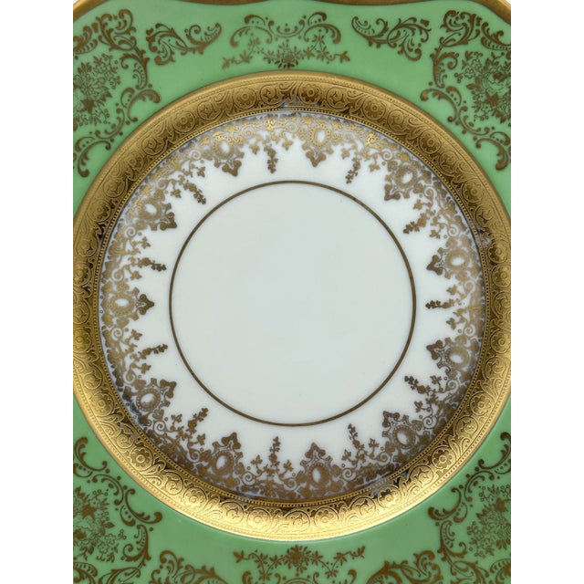 Ceramic Antique Square Side Plates by H&c Selb Bavaria for Edgerton, Circa 1900 - Set of 6 For Sale - Image 7 of 11