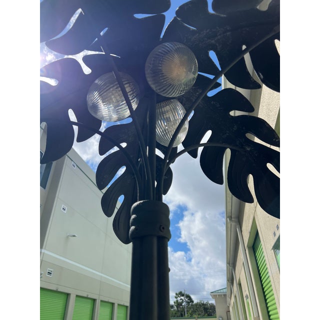 Mid-Century Modern Metal Palm Tree Floor Lamp for Indoor / Outdoor For Sale - Image 3 of 9