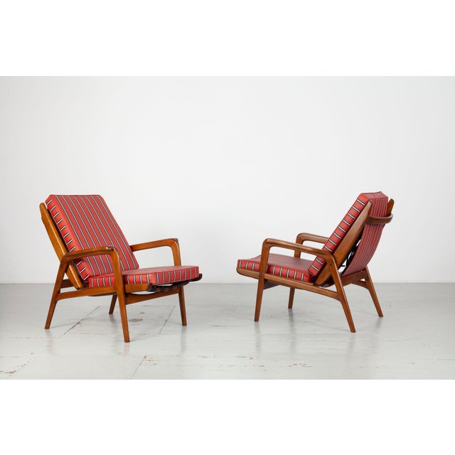 Italian Armchairs with Adjustable Backrest, 1950s, Set of 2 For Sale - Image 3 of 18