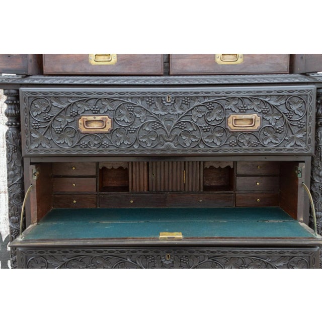 Antique Anglo-Indian Secretary Cabinet For Sale - Image 11 of 13