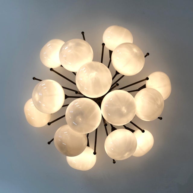 21st Century Mezzo Bronze Gray Pebble Murano Glass Flush Mount by Fabio LTD For Sale - Image 9 of 9