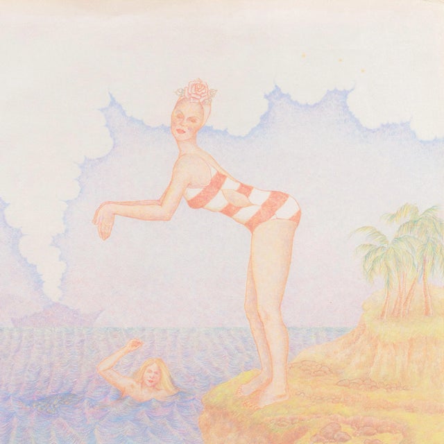 Blue 'U. S. S. Love' by Roberta Loach, 1979; Swimming With Mermaids, Merman For Sale - Image 8 of 11