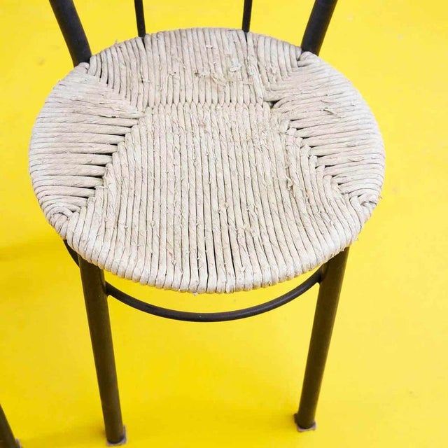 Wicker Metal Chairs, Set of 2 For Sale - Image 3 of 7