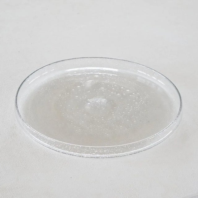 Large Daum France Glass Platter with Bubbles Mid 20th Century. A beautiful and large art glass platter or dish or...