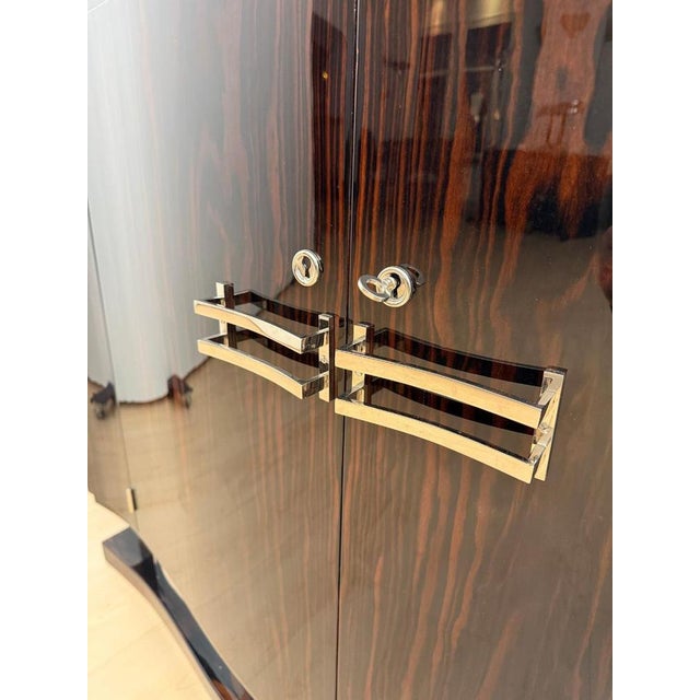 Art Deco Sideboard in Macassar, Marble & Chrome, France, 1930 For Sale - Image 12 of 18