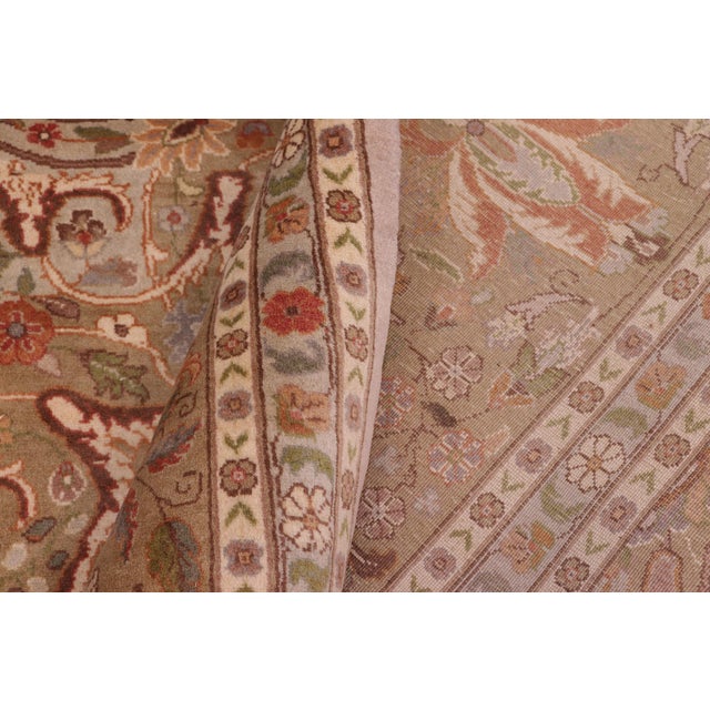 Textile Intricate Pak-Persian Taupe/Green Wool Rug - 9'2'' X 12'3'' For Sale - Image 7 of 9