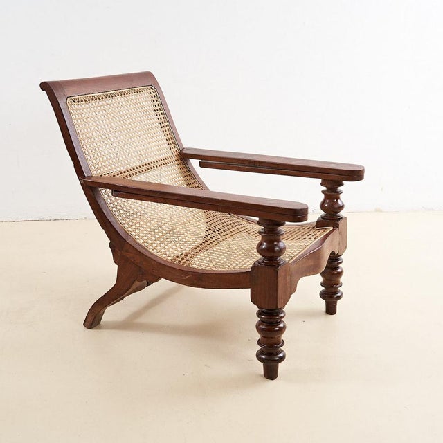 Colonial Style Fireplace Armchair in Vienna Straw For Sale - Image 4 of 12