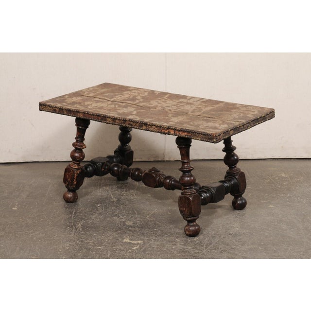 Early 18th Century 17th C Hand-Tooled Leather Top Coffee Table For Sale - Image 5 of 10