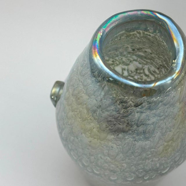 Gold Iridescent Murano-Style Freeform Glass Vase with Efeso Bubble Effect, 1970s For Sale - Image 8 of 10