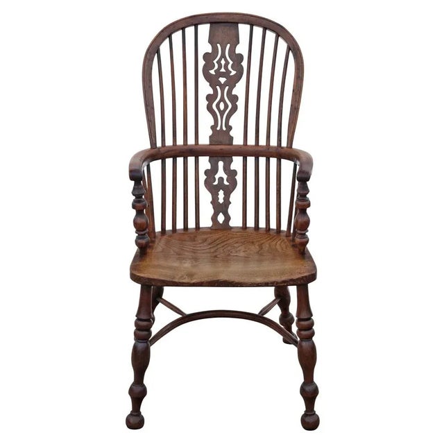 Windsor Armchair in Yew and Elm For Sale - Image 3 of 8