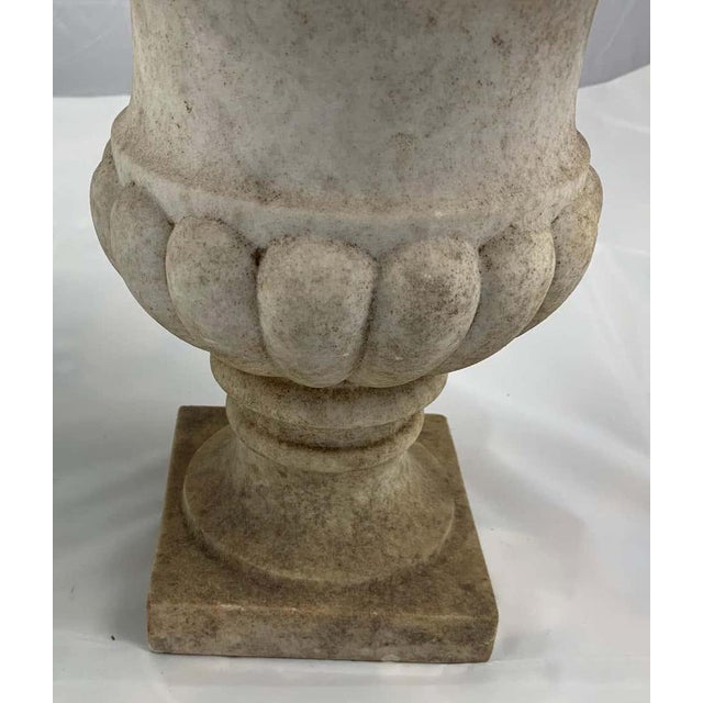 Stone 19th Century Carrara Marble Campana Urns, Set of 2 For Sale - Image 7 of 11