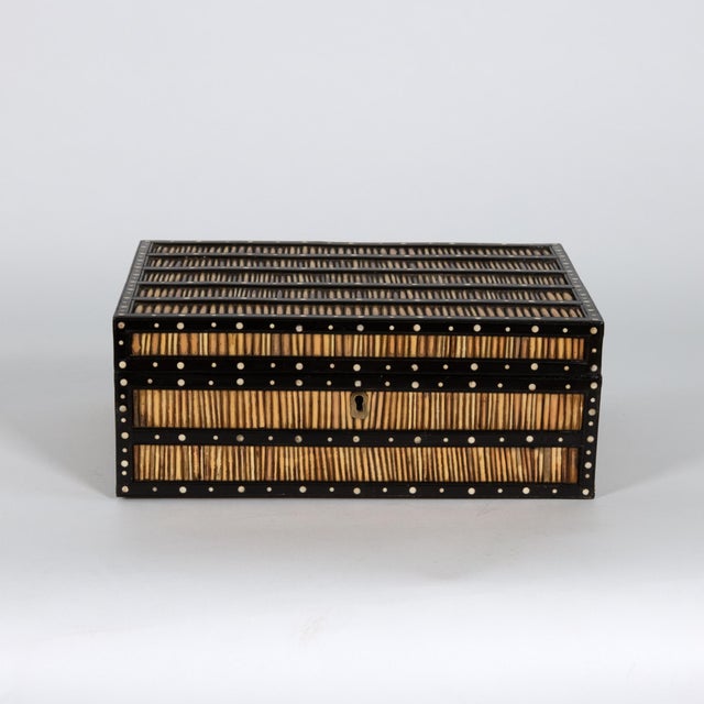 Anglo Indian Large Scale Ebony and Quill Box, Circa 1880 For Sale - Image 12 of 13