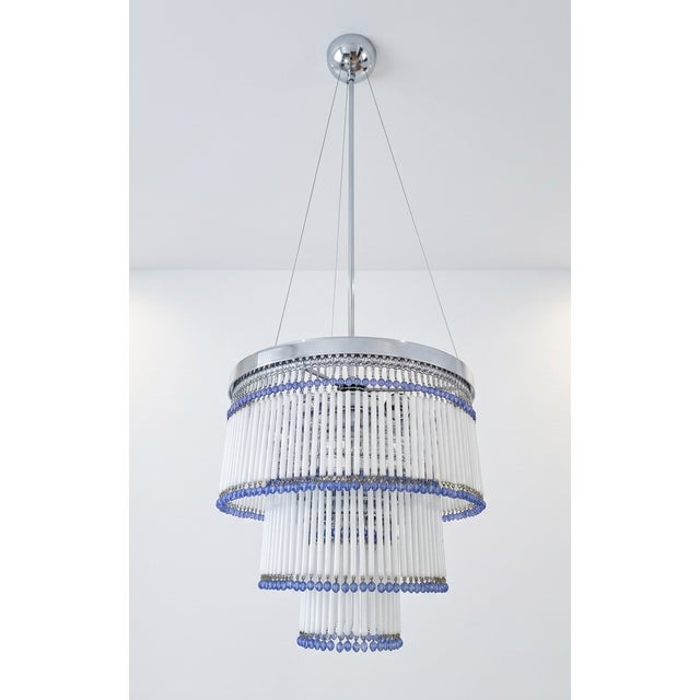 Art Deco Style Handcrafted Murano Glass Chandelier, Venice, 1962 For Sale - Image 6 of 12