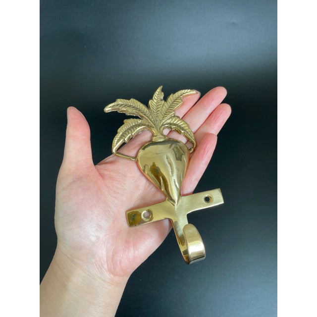 Metal Vintage Solid Brass Radish Garden Plant Wall Hook For Sale - Image 7 of 10