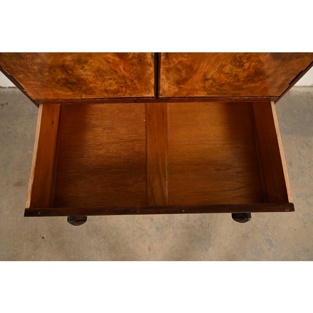 Donald Deskey Style Art Deco Burl Wood Gentleman's Chest, Circa 1930s For Sale In South Bend - Image 6 of 16