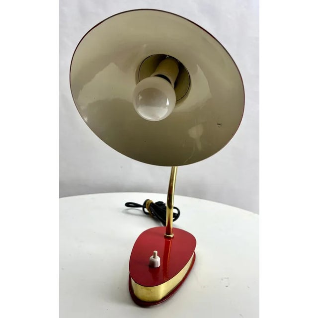 Red Vintage Red Adjustable Table Lamp, 1950s For Sale - Image 8 of 12