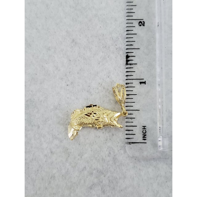 Seabass with Diamond Cuts Charm For Sale - Image 4 of 4