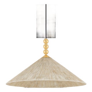 Mitzi Song 30 in. 1 Light Pendant in Aged Brass Finish For Sale