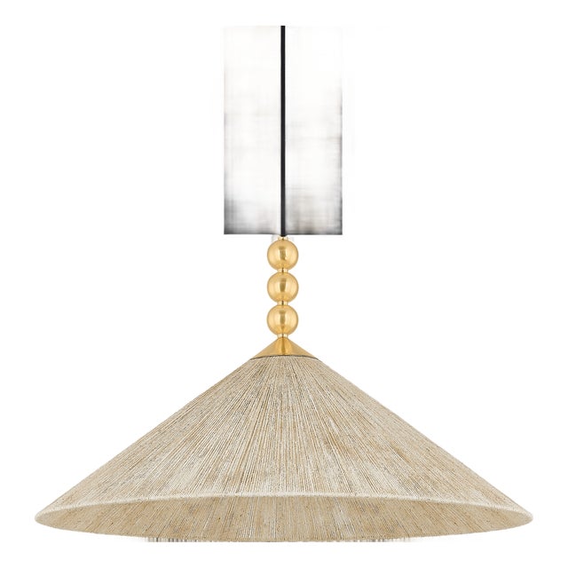 Mitzi Song 30 in. 1 Light Pendant in Aged Brass Finish For Sale