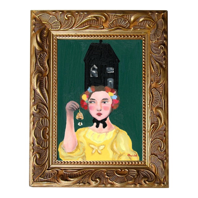 Beekeepers Daughter Inseparable III Modern Folk Art Portrait by Alexandra Swistak For Sale