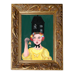 Beekeepers Daughter Inseparable III Modern Folk Art Portrait by Alexandra Swistak