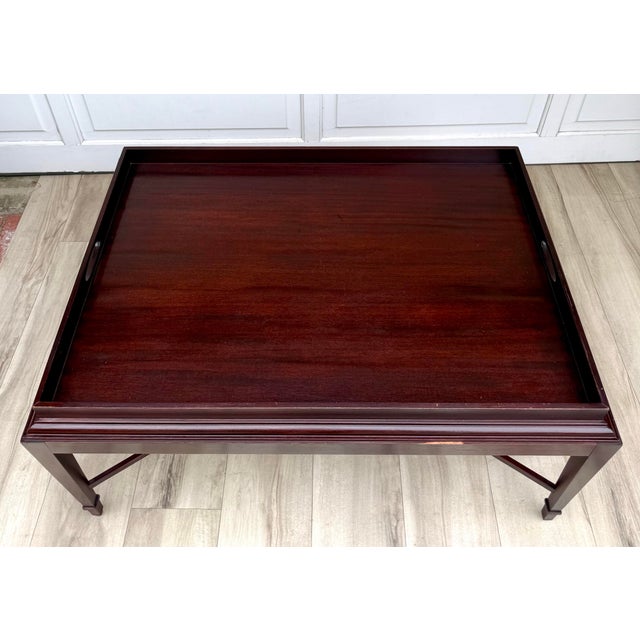 Barbara Barry for Baker Mahogany Gallery Tray Top Coffee Table For Sale - Image 12 of 16