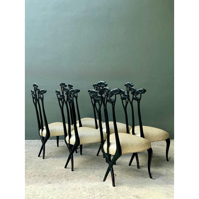 Contemporary Vintage Christopher Guy Art Nouveau Style Dining Chairs - Set of 6 For Sale - Image 3 of 13