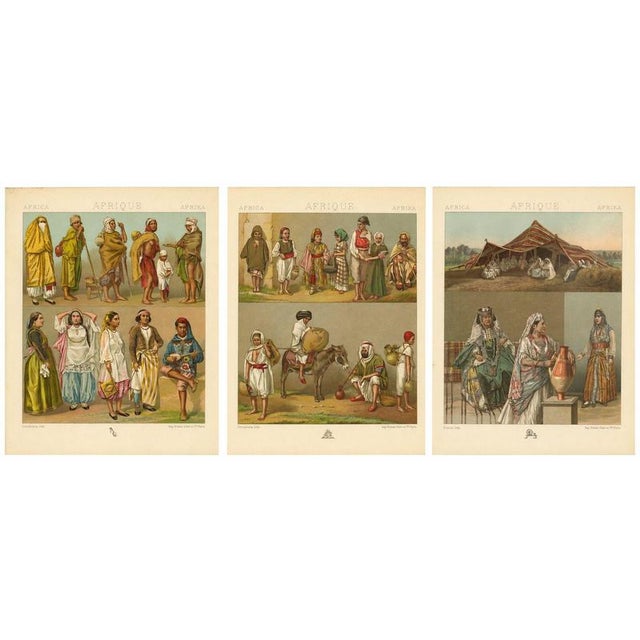 Racinet, Afrique: North African Daily Life & Costumes, 1888, Lithographs, Set of 3 For Sale - Image 9 of 9
