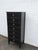 Distressed Painted Black Tall Narrow Lingerie Jewelry Chest 6334 For Sale - Image 11 of 13