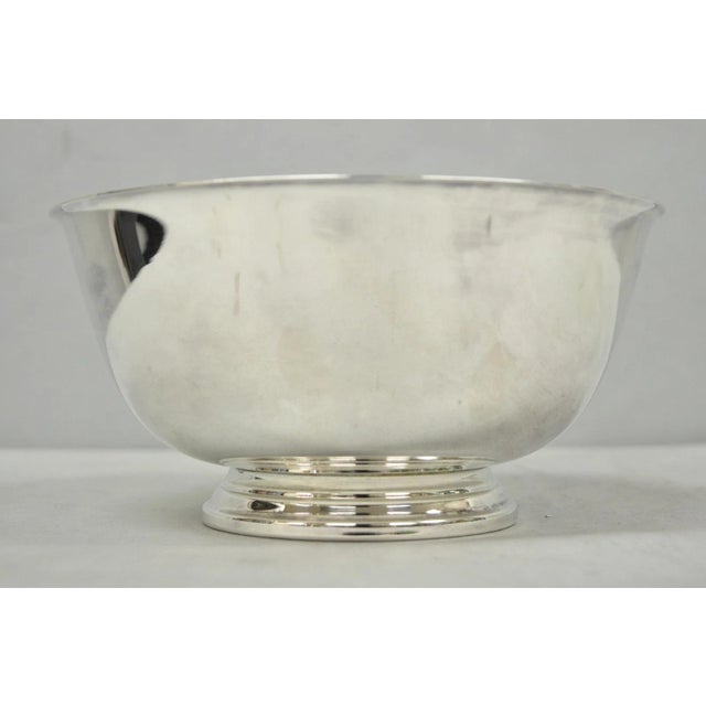 Metal Vintage Mid Century Modern Paul Revere Oneida Silver Plate 8" Round Serving Bowl For Sale - Image 7 of 9