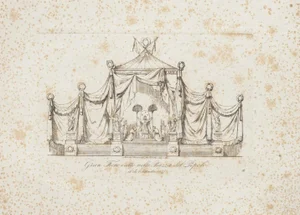 Nicola Carnevali, Project for the Throne, Etching, 19th Century