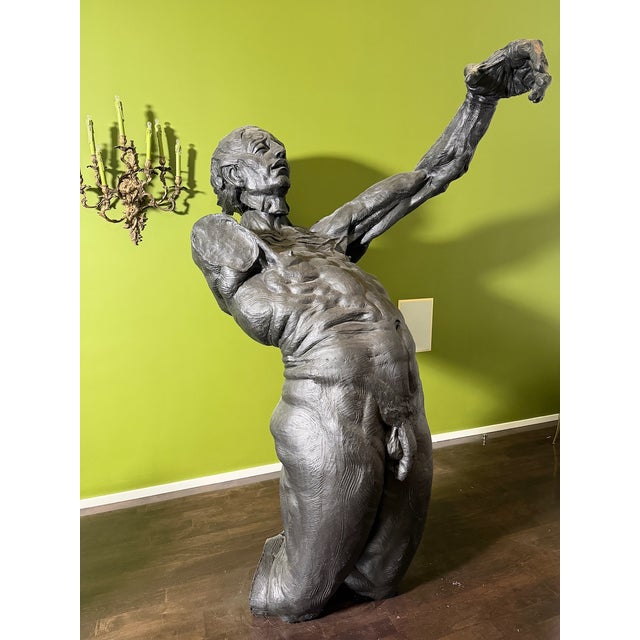 Plastic Giant Nude Male Figure Sculpture by Artist Cindy Jackson For Sale - Image 7 of 12