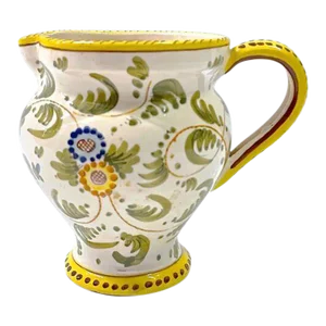 Vintage Portuguese Floral & Leaf Pitcher