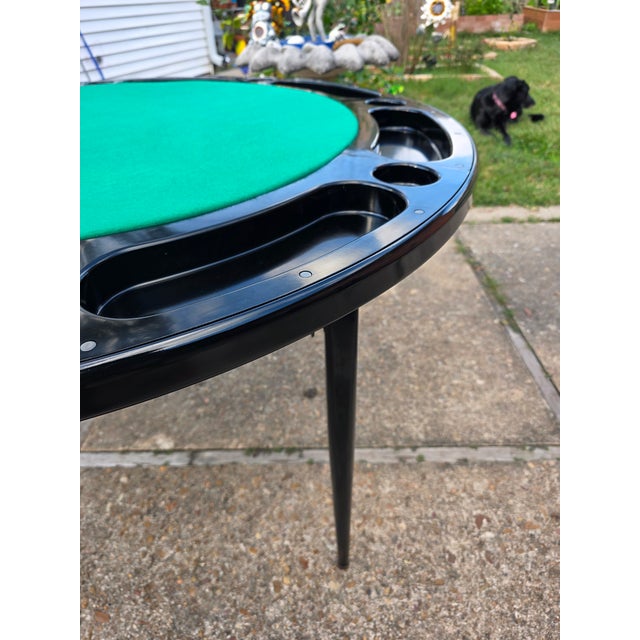 1940s MCM Durham Line Model 4100 Poker Table – Mid-Century 8-Player Card Table W/ New Felt For Sale - Image 12 of 12