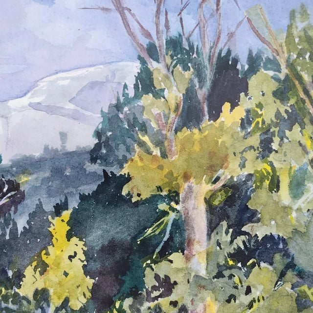 Vintage California Sierra Nevada Landscape Watercolor – Kings Canyon National Park For Sale - Image 4 of 13