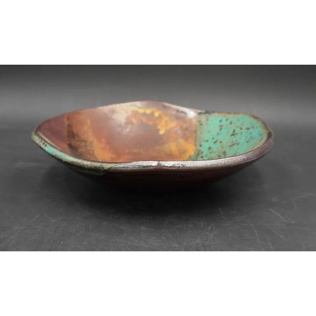 Mid-Century Modern Joel Edwards Shallow Mid Century Abstract Pottery Bowl For Sale - Image 3 of 6