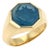David Yurman Blue Agate Intaglio Octagon 18k Yellow Gold Ring Size 10.5 For Sale