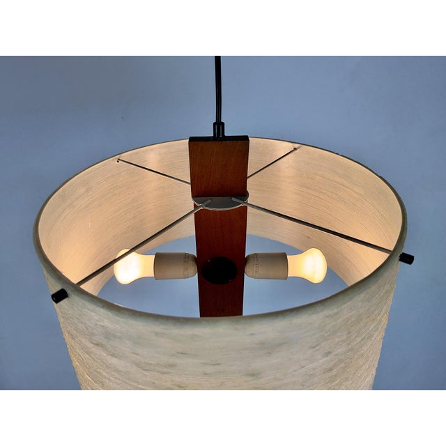 Vintage Pendant Lamp in Teak and Fiberglass by Erco, 1960s For Sale - Image 10 of 15