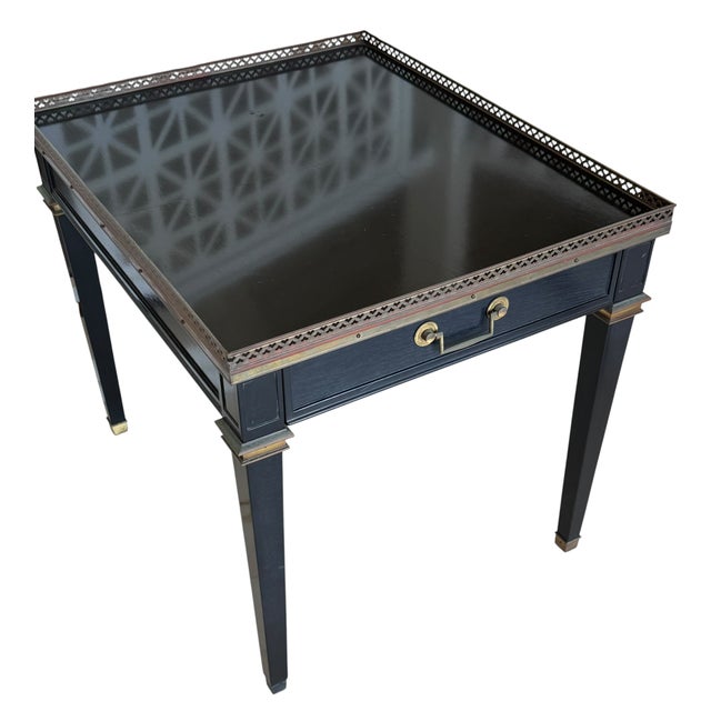 Maison Jansen Signed Maison Jansen French Side Table W Gallery Rim - 1 of 2 For Sale - Image 4 of 5