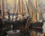 Textile Émile Albert Gruppe–Boats in Gloucester Harbor at Sunset, C. 1930s–Oil on Canvas For Sale - Image 7 of 11