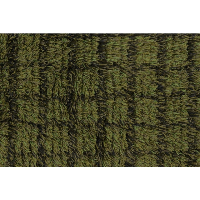 Vintage Swedish Rya Rug With Green Mosaic and Geometric Borders - Rug & Kilim For Sale In New York - Image 6 of 9