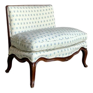 Vintage Regency Carved Slipper Chair For Sale