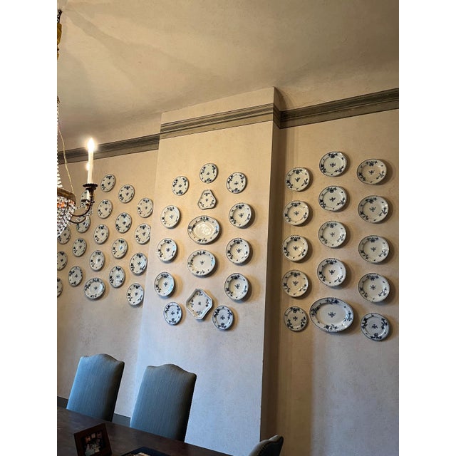 Blue 18th Century Viennese Blue and White Porcelain Dinner Plates, Set of 44 For Sale - Image 8 of 18