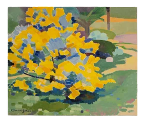 Mid 20th Century "Yellow Bush" Fauvist Botanical Oil Painting by Ernest Yarrow-Jones