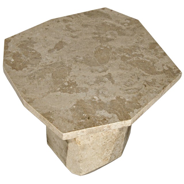 Noir Polyhedron Side Table, White Marble For Sale - Image 4 of 7