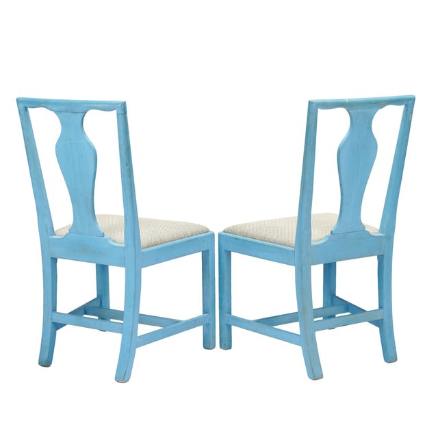 1940s Pair of Painted Academic Revival Slip Seat Side Chairs, 1940 For Sale - Image 5 of 14