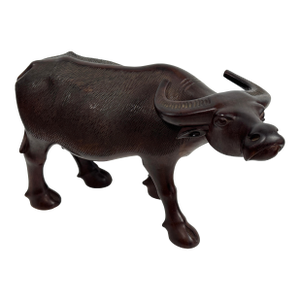 Mid Century Large Hand Carved Water Buffalo